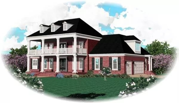 image of georgian & symmetrical house plan 8155